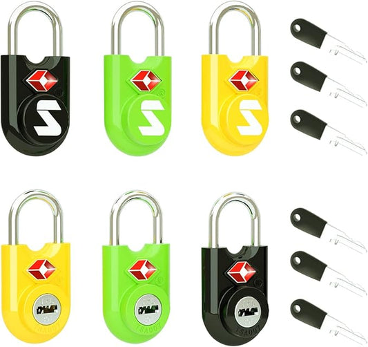 SURE LOCK Mini TSA Approved Keyed Luggage Lock – One Key Opens All, Fits Tight Zipper Gaps & Small Pull Holes, Compact Travel Lock for Suitcases, Backpacks & Handbags