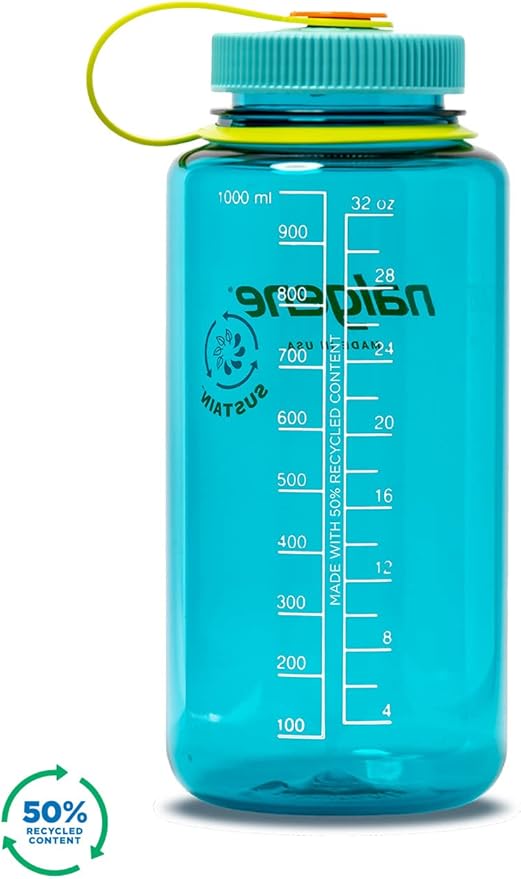 Nalgene 32 oz Wide Mouth Water Bottle | BPA-Free, Durable & Leak Proof, Lightweight Bottle for Hiking & Gym, Work & Travel