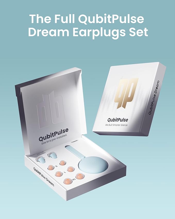 Ear Plugs for Sleeping All-Night Wear without Ear Pain Side Sleeper Patent Qufits Eartips Ultra-Comfy Reusable Earplugs for Sleep, Focus, Study, Travel, 23dB Noise Reduction - Mint