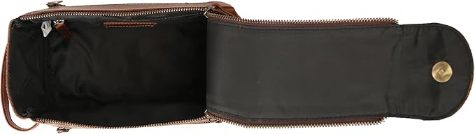 KomalC Premium Buffalo Leather Toiletry Bag for Men & Women With Water resistant Lining, Grooming Travel Pouch, Unisex Wash Bag for Toiletries, Gifts for Men and Women