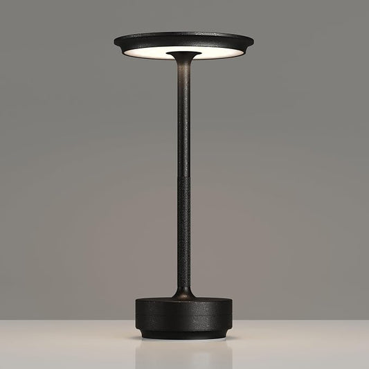 TBBGA 1 Pack Rechargeable Table Lamps Cordless, 5000mAh Outdoor Table Light | 3 Color Stepless Dimming Portable LED Table Lamp with Memory Function, for Home/Dinner/Patio/Restaurant.(Diamond Black)