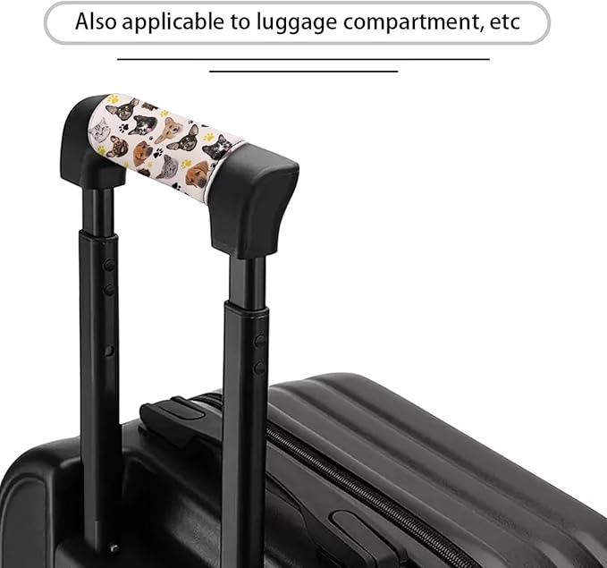 BIGCARJOB Set of 2 Pcs Luggage Handle Wraps with Cute Puppy Print Suitcase Handle Sleeve Cover Identifier Travel Bag Wraps Washable Trolley Case Grip Cover Set Travel Accessories