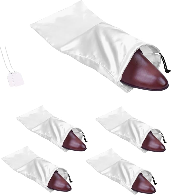GONGKANGYUAN 4 Pack Shoe Bags for Travel Satin Fabric Shoe Bag with Drawstring for Men Women Travel Protecting Storing Shoes