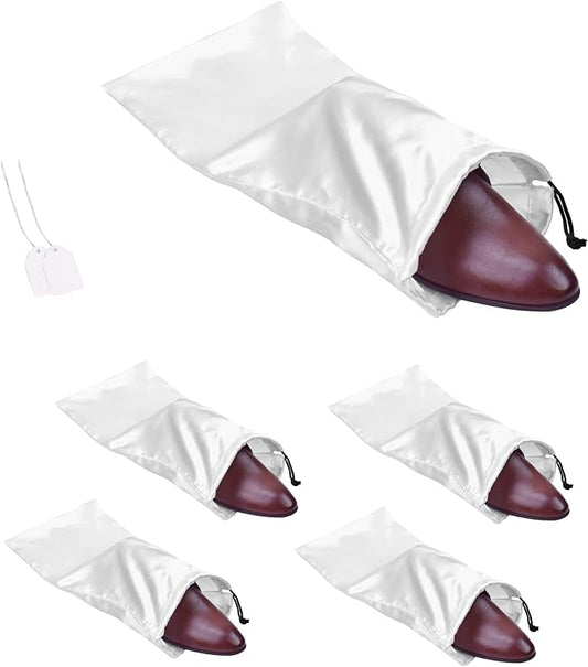 GONGKANGYUAN 4 Pack Shoe Bags for Travel Satin Fabric Shoe Bag with Drawstring for Men Women Travel Protecting Storing Shoes