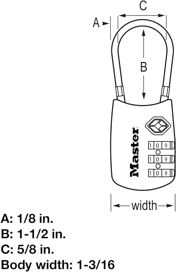Master Lock 4688D Set Your Own Combination TSA Approved Luggage Lock, 1 Pack, Red