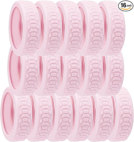 16 Pcs Luggage Wheel Covers Silicone Luggage Wheel Protector Suitcase Wheel Covers for Luggage Wheels Replacement Office Chair Caster (CC_NTPNK)