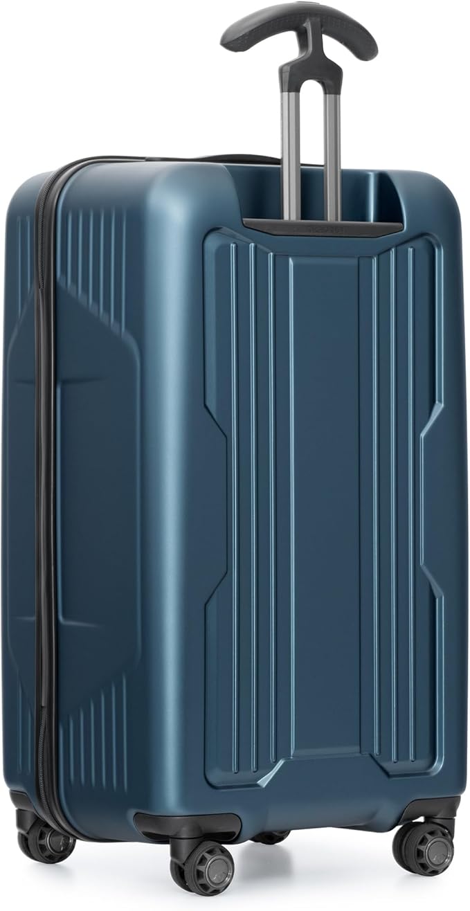 Traveler's Choice Ultimax II Polycarbonate Hardside Luggage with Spinner Wheels, Matte Navy, 28-Inch Medium Trunk