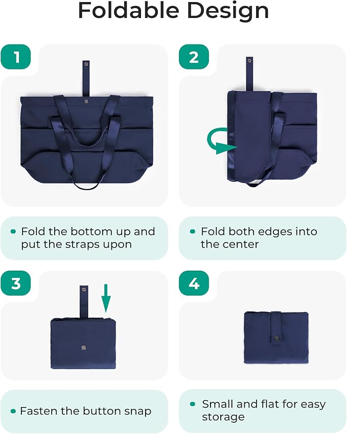 BAGSMART Tote Bag for Women, Foldable Tote Bag With Zipper Travel Large Shoulder Bag Handbag for Work