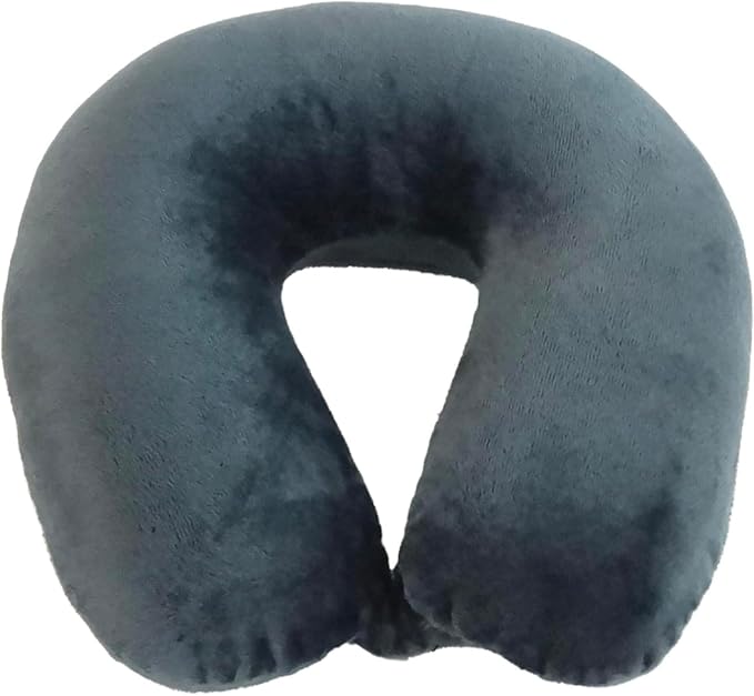 Wolf Essentials Adult Cozy Soft Microfiber Neck Pillow for Travel – Compact, Machine Washable - Perfect for Airplane, Car, or Home Use - Filled and Finished in The USA – Charcoal