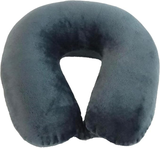 Wolf Essentials Adult Cozy Soft Microfiber Neck Pillow for Travel – Compact, Machine Washable - Perfect for Airplane, Car, or Home Use - Filled and Finished in The USA – Charcoal