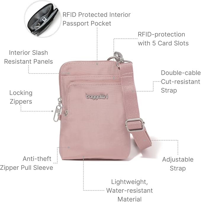 Baggallini Women's Securtex Anti-theft Activity Crossbody Bag