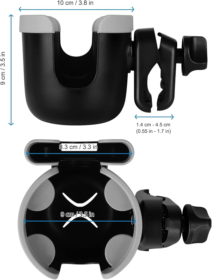 Accmor Stroller Cup Holder with Phone Holder, Bike Cup Holder, Universal Cup Holder for Uppababy Nuna Doona Strollers, 2-in-1 Cup Phone Holder for Stroller Bike Wheelchair Walker Accessory