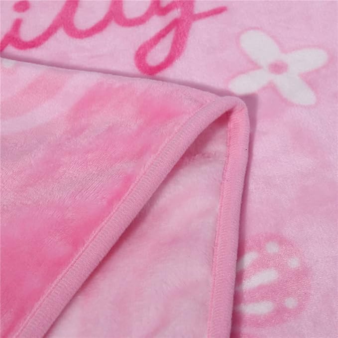SIKYUCOR Cartoon Printing Throw Blanket for Girls Kids Adults, 40""x55"", All Seasons Flannel Fleece Blanket, Soft & Warm Plush Blankets for Couch Sofa Bed Camping Travel (pink 1)