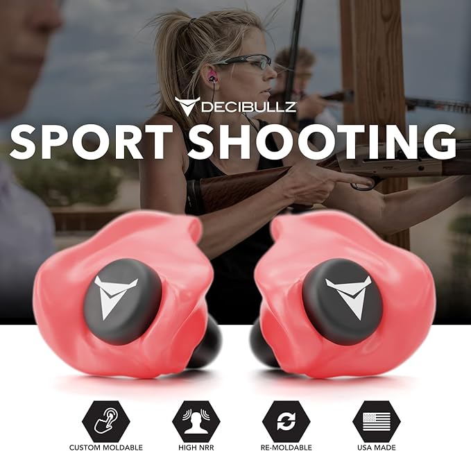 Decibullz - Custom Molded Earplugs, 31dB Highest NRR, Comfortable Hearing Protection for Shooting, Travel, Work and Concerts