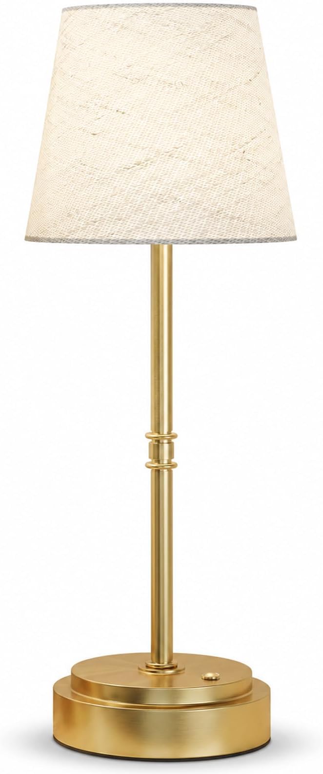 Rechargeable Cordless Table Lamp, Nightstand to End Table,Gold,1 Pack | 6000mAh Battery Operated, 16-Inch Antique Brass Aesthetic, For Kitchen Counter, Bathroom Vanity and Dining Room
