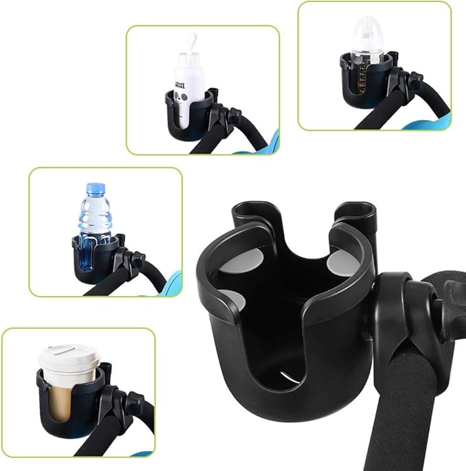 Accmor Stroller Cup Holder with Phone Holder, Bike Cup Holder, Universal Cup Holder for Uppababy Nuna Doona Strollers, 2-in-1 Cup Phone Holder for Stroller Bike Wheelchair Walker Accessory