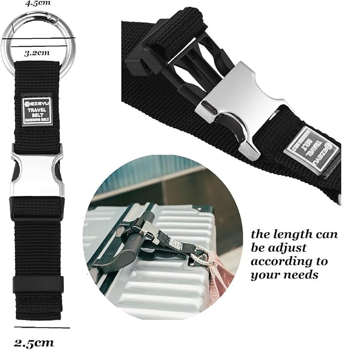 Add a Bag Luggage Strap Jacket Gripper, Heavy Duty Luggage Straps Carry-on Baggage Suitcase Straps Belts Travel Accessories,Carry Your Extra Bags-black-1PCS