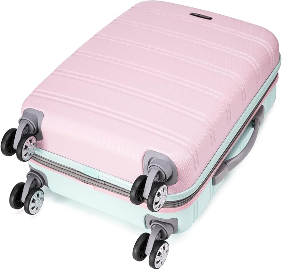 Rockland Melbourne Hardside Expandable Spinner Wheel Luggage Set, Mint, Carry-On 20-Inch and Tote 14-Inch