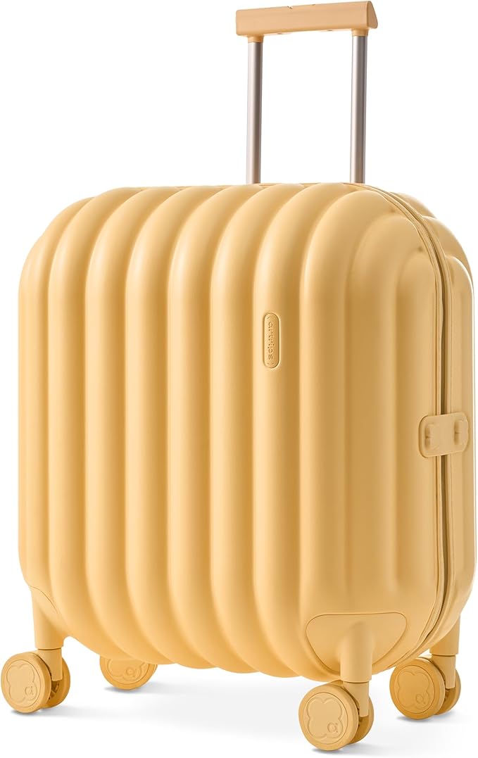 artrips Carry On Luggage 20 Inch for Business Travel & Short Trips, Italian-Inspired Lightweight Hard Shell Suitcase, German PC Matte Shell, Airline Approved, TSA Lock, Yellow