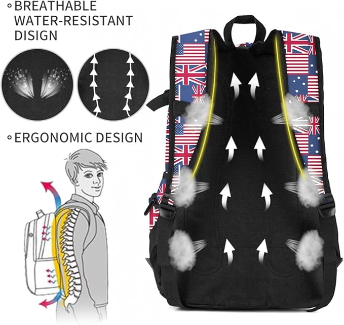 rickyh style School Backpack Travel Bag for Men & Women Lightweight College Back Pack with Laptop Compartmen