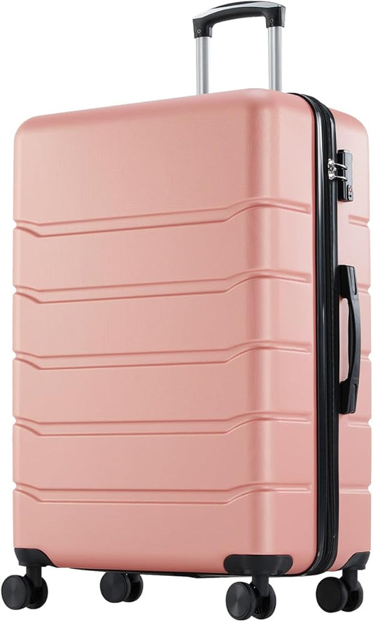 NEWBULIG 20 Inch Carry on Luggage, Lightweight Expandable Rolling Suit Case with TSA Lock, Hard Shell ABS Suitcase with Double Spinner Wheels, Pink