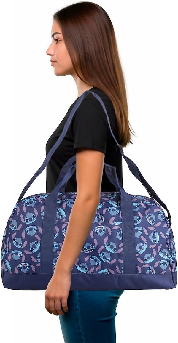 Lilo & Stitch All-Over Stitch Face Print Blue 21" Packable Duffel