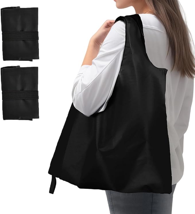 Washable Reusable Grocery Bags, Foldable Reusable Shopping Bags, Polyester Tote, Pocket Size Carrier
