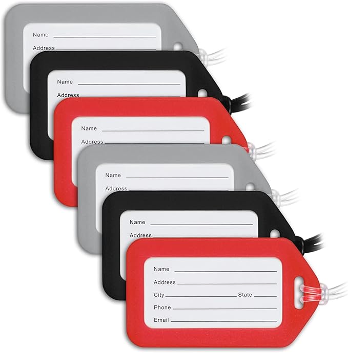 MIFFLIN Luggage Tags (Business, 6 PK), Bag Tag for Baggage, Suitcase Tags Bulk