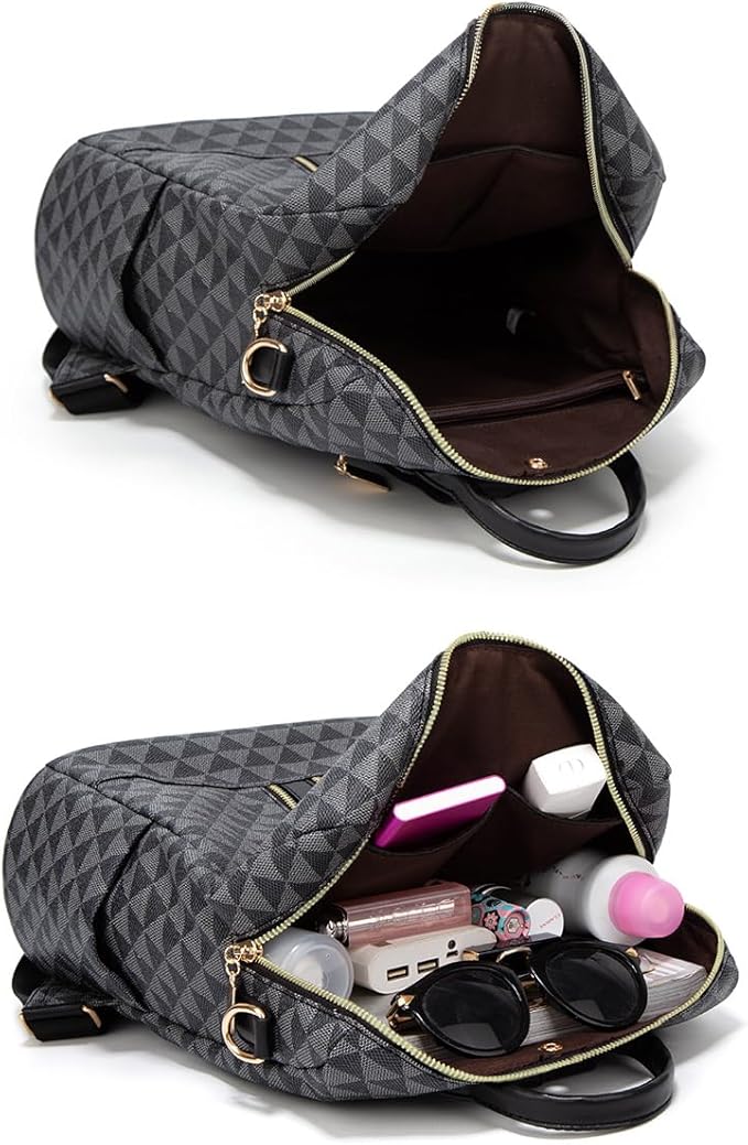 Makes Backpack Purse for Women PU Leather Travel Satchel Handbag Convertible Design Bag with Purse 2 Piece