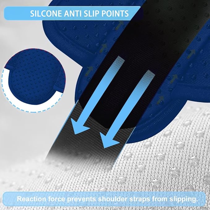 ZINZ 2-Pack Universal Shoulder Pad with Ultra thick Cushion for Bag Luggage Bag Crossbody, Plus Long & Anti-Slip & Breathable,Blue