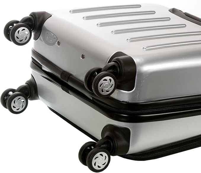 Rockland Revolution Hardside Rolling Computer Case, Silver, Carry-On 17-Inch