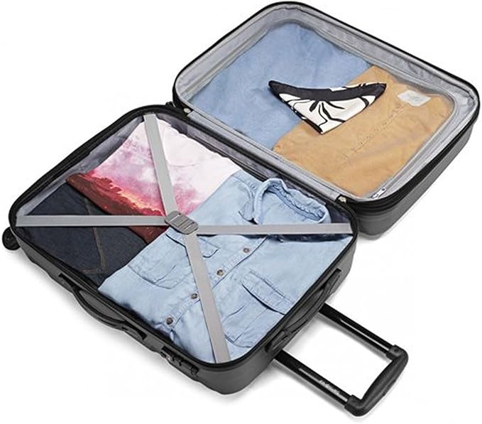 Samsonite Omni PC Hardside Expandable Luggage with Spinner Wheels, Navy, 3-Piece Set (20/24/28)