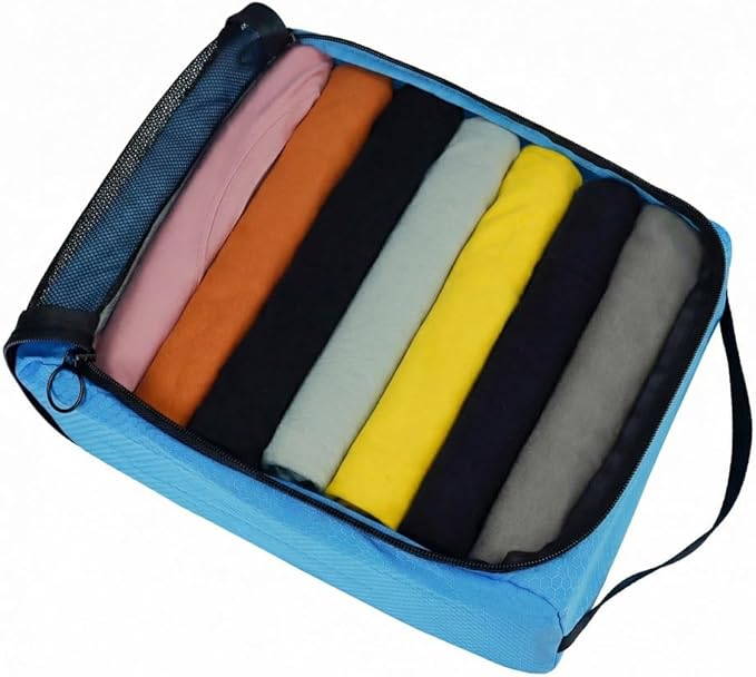 4-PACK Blue Organizer Cubes - Pack Luggage, Suitcase and Carry On Cubes