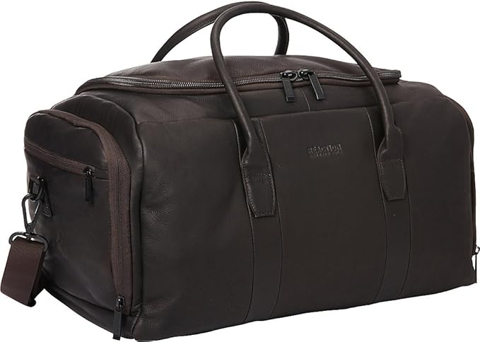 Kenneth Cole REACTION Duff Guy Colombian Leather 20" Single Compartment Top Load Travel Duffel Bag, Brown