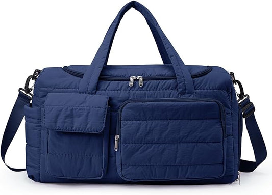 Small Gym Bag for Women, Travel Duffle Bag Carry On Weekender Bag with Shoe Compartment