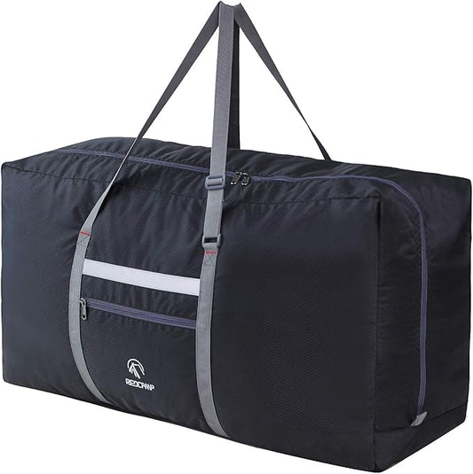 REDCAMP 31" Foldable Extra Large Duffle Bag, 100L Lightweight Travel Duffel Bag with Adjustable Strap for Men Women, Black