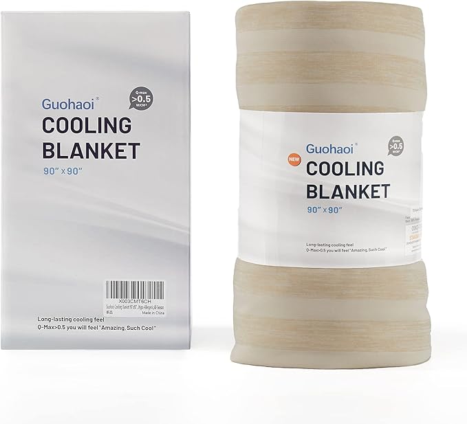 Guohaoi Cooling Blankets for Hot Sleepers,Arc-Chill Q-Max >0.5 Cool Fiber,100% Oeko-Tex Certified,Twin Full Size Lightweight Summer Cool Blanket for Travel/Outdoor Ultra Cold Breathable,60''x90''