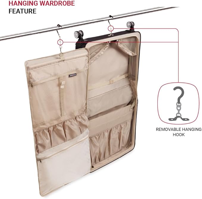 SwissGear 7895 Premium Garment Bag with Spinner Wheels, Amazon Exclusive, Bonus Hanging Feature, 24-Inch Luggage - Black