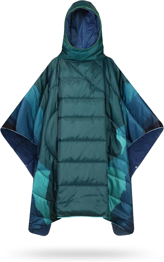 Camping Blanket,Hoodie Blankets Poncho Outdoor Waterproof Windproof Warm Durable & Portable for Stadium, Concerts, Car,Travel, Beach, Picnic, Grass,75 * 54 inch