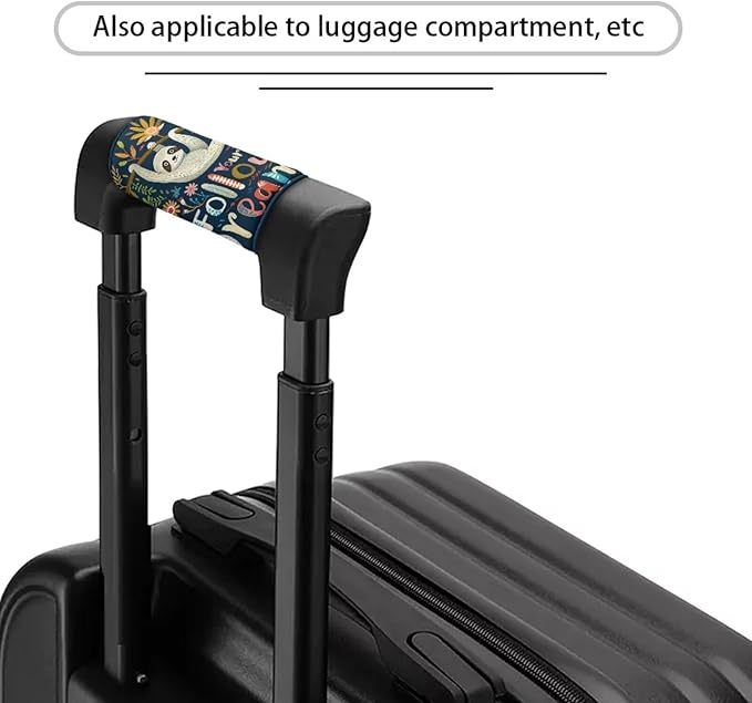 BIGCARJOB Cute Sloth Luggage Handle Cover Replacement 2 Pieces Follow Your Dream Sloth Suitcase Identifier Protective Cover Trolley Case Grip Travel Luggage Handle Wrap Luggage Accessories