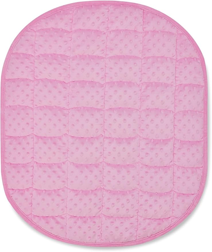 TONGDADA Weighted Lap Blanket 7lbs for Adult,Perfect for Relaxation, Lounging, Napping, Sleeping & Travel,Luxury Minky Weighted Body Blanket,Weighted Throw Blanket-Pink Minky Dot, 29" x 24"