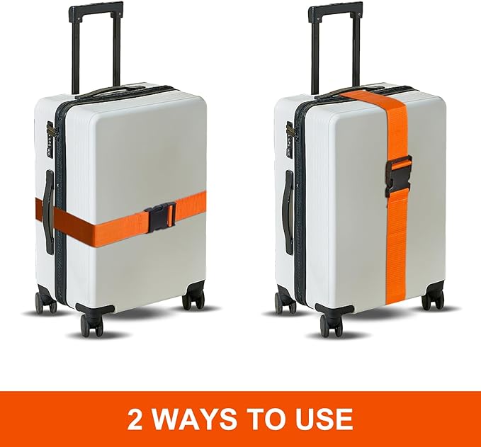Luggage Straps,Suitcase Straps for Luggage and Add a Bag Luggage Straps for Suitcase,Travel Accessories for Connecting Suitcases or Smaller Packages Together (Orange 2 pcs)