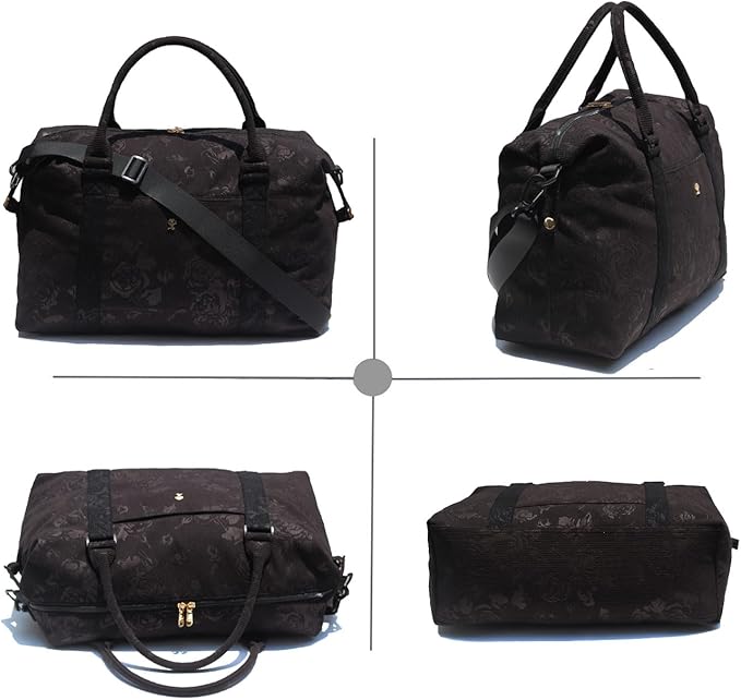 ESVAN Travel Tote Duffel Gym Bag,Weekender Overnight Carry-on Tote Crossbody Bag with Wet Pocket and Trolley Sleeve Upgraded