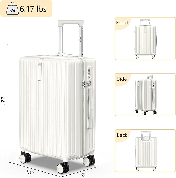 20 Inch Carry On Luggage 22x14x9 Airline Approved, PC Lightweight luggage with Spinner Wheels, 20 Inch Hardside Travel Luggage Bag with TSA Lock Rolling suitcase for Women
