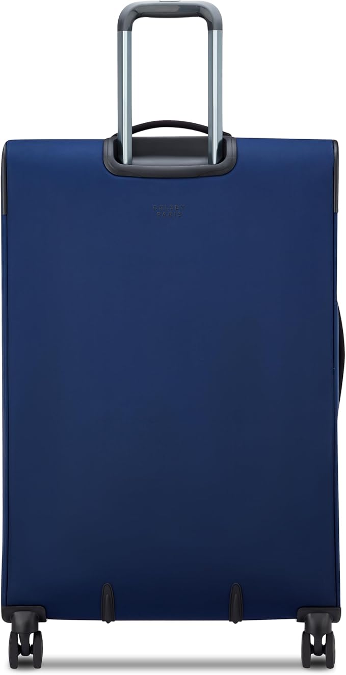 DELSEY PARIS Cruise 3.0 Softside Expandable Luggage with Spinner Wheels, Deep Sea Navy, Checked-Large 28 Inch