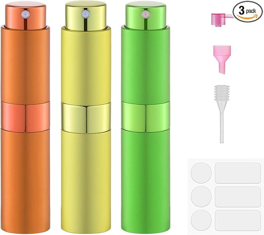 Perfume Atomizer Travel Bottle Refillable: Cologne Sprayer Portable for Men - Mini Spray Empty for Refill - 8ml Small Size Green