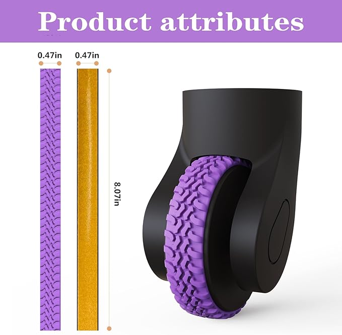 8Pcs Luggage Wheel Covers, Suitcases Wheel Covers, Silicone Luggage Protector, Durable, Mute and Shock Absorption, Waterproof (Purple Y)
