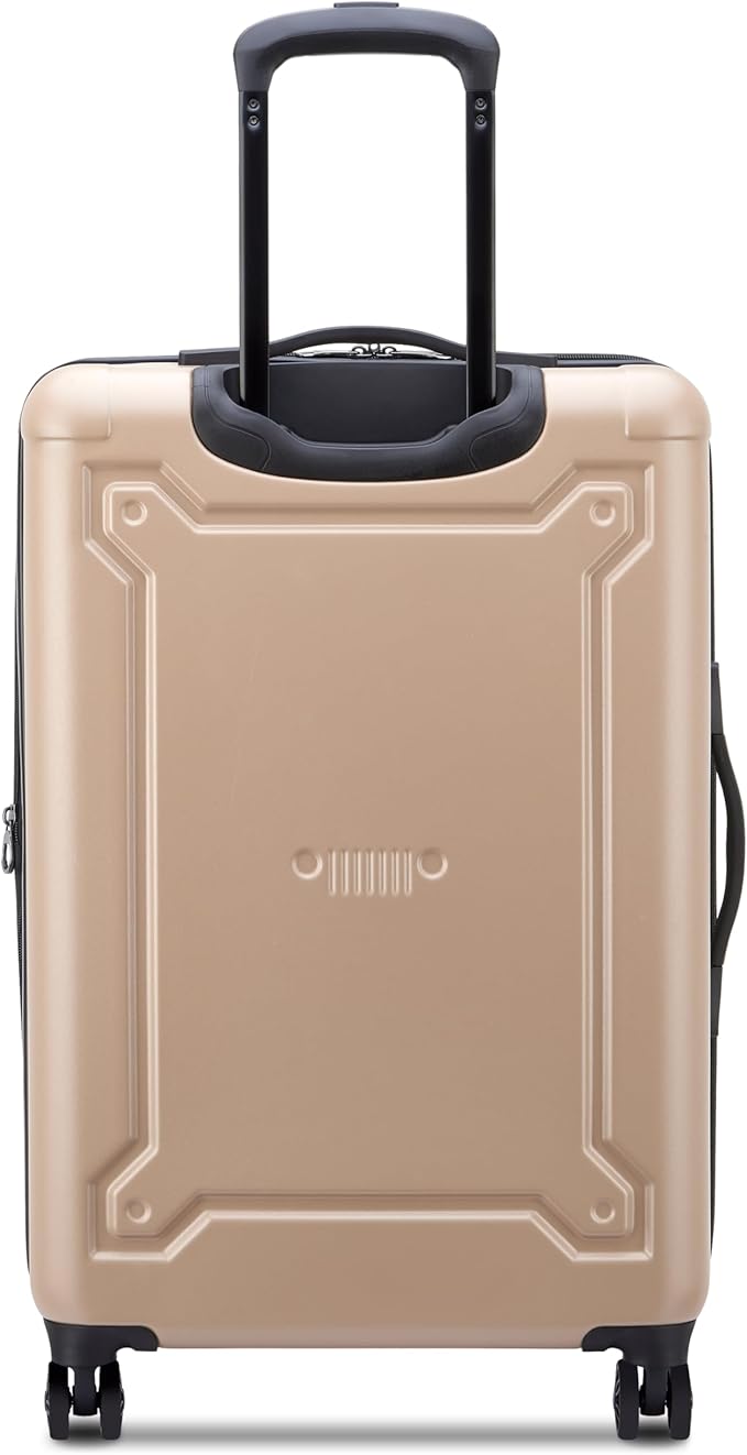 Jeep JH004C Hardside Expandable Luggage with Spinner Wheels, Beige, Checked-Medium 24 Inch