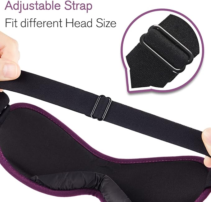 PrettyCare Eye Mask for Sleeping 2 Pack, Sleep Masks for Women Men, 3D Contoured Cup Blindfold Eye Mask, Soft Block Out Light Sleep Mask, for Sleeping, Shift Work, Yoga, Traveling (Black and Purple)