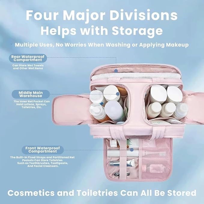 Toiletry Bag,Lightweight Travel Bag for Man and Women, Puffy Cosmetic Makeup Bag Organizer with Handle for Accessories,Essentials, Toiletries, Travel Small Bag (57hei)